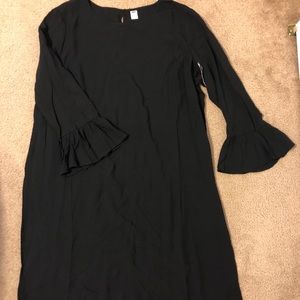 TALL Black Sheath Dress 3/4 Bell Sleeves NWT